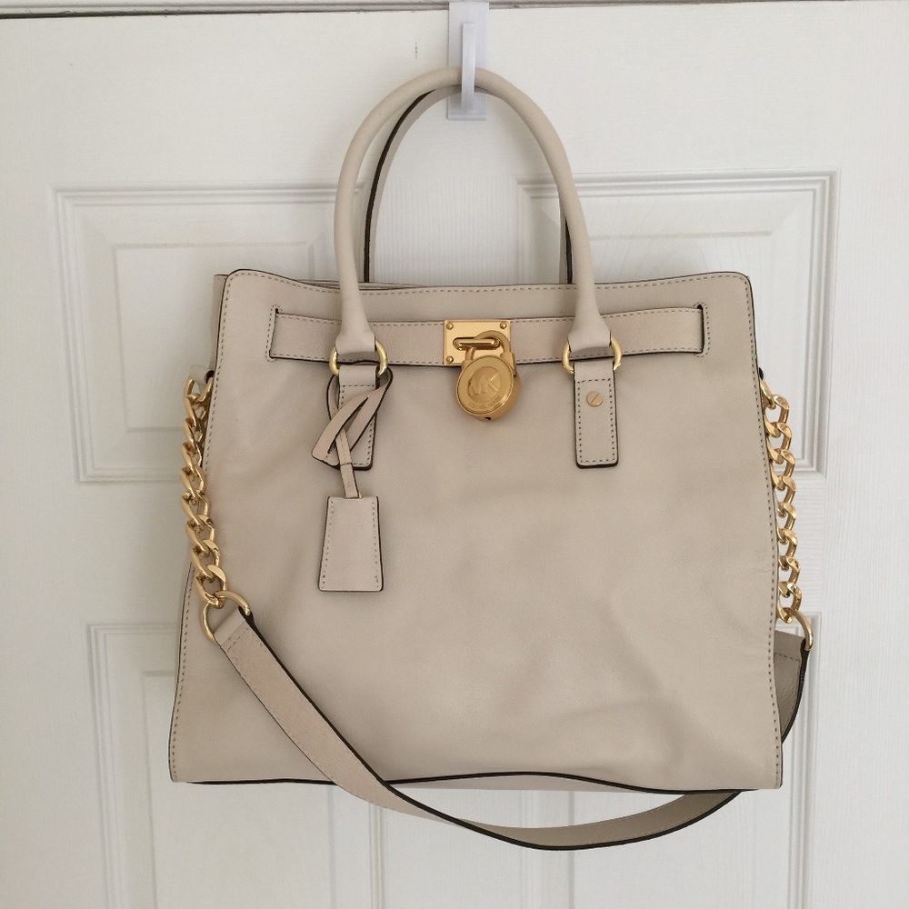 Authentic Michael Kors LG NS Tote | Vanilla